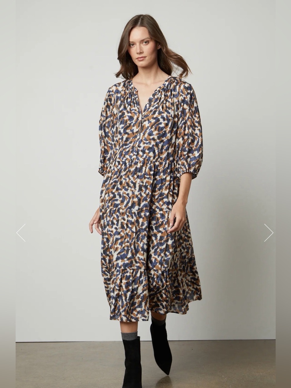 Velvet Ottilie Printed Boho Dress - size medium